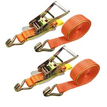 베스트 앤서 래칫식 J후크 래싱 벨트 훅 러싱 타이 다운 벨트 파단 하중 4000kg 벨트 폭 50mm 고정측 0.5m 권측 10m 2개 세트