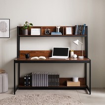 미즌하임 켈트 선반책상 1750L 블랙 화이트