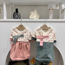 강아지 대형견 소형견 올인원 원피스 설빔 개량 한복, PINK