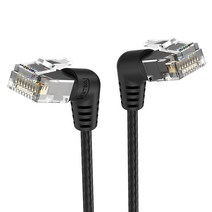 벤션 CAT6A UTP 360도 회전꺽임형 울트라슬림 초고속 기가 랜선 블랙 IBOB, 12m, 1개