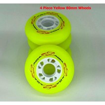4 pcs 92a 인 롤러 스케이트 휠 72mm 76mm 80mm 슬라이딩 롤러 스케이트 rodas 웨이브 보드 캐스터 보드 스트리트 서핑, 4 조각 80mm 노란색, 02 4 piece 80mm Yellow