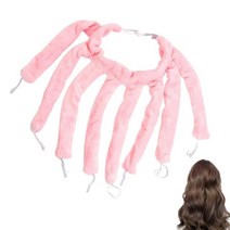 볼륨 앞머리 물결 빗 봉 고데기 octopus heatless hair curler curling ribbon for hair heatless curls soft no heat, 분홍색