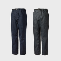 코오롱스포츠 남성 와이드 팬츠 벨트 내장형 트렌디한 짧은 기장 면터치 폴리 바지 네이비 TLPNM20371 NAY