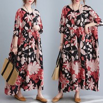 도니와 여성 핑크플라워 롱원피스 봄원피스 예쁜원피스 편한핏 꽃무늬원피스 데이트룩 출근패션 여행원피스 임부복 피크닉룩 문센치마 데일리룩 직장인원피스 홈드레스 엄마원피스 7부소매