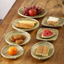 라탄 소품 인테리어 왕골 바구니 바스켓 실내 실외 다용도 랙 수납 곡식 과일, F