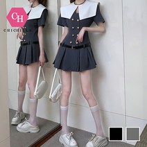 시크힐즈 럭셔리 로우라이즈 벨트 빅카라 원피스 셋업 03389