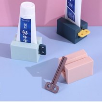씨앤초이스 치약 디스펜서 4개 세트 튜브링거 핸드크림 치약짜개 스탠드 홀더 욕실용품 거치대 화장실 세면대 정리, 라이트그린/블루x4
