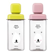 코멕스 네모 물병 430ml 2개세트 (10종/택1), 08.네모물병(그린곰+핑크토끼)