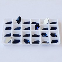 은하수 유리 납유리 다양한 색상 라인석 봉제 플랫백 스톤 의류 드레스용 크리스탈 바느질, 9x14mm-30pcs, Montana