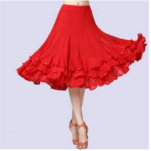 EAGLE PEAK 여성 메쉬 프릴 댄스 스커트 볼륨 캉캉치마 밸리복 공연의상