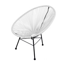 야외의자 라탄 안락의자 라탄체어 아카풀코 비치의자 테라스, 화이트, 고정, 단품(1개)