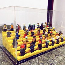 토미카진열장 피규어장 피규어받침대 아크릴케이스 피규어진열대 입자 빌딩 블록과 호환 가능 디스플레이 상자 단계 아크릴 커버 선반 인물 조립 빌딩 블록 호환, 큰 전시 상자