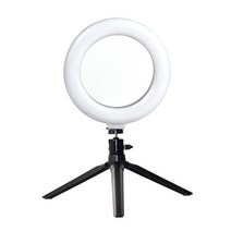 LED 링 라이트 삼각대 및 전화 홀더 Dimmable 사진, 6 인치, 블랙, 플라스틱