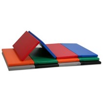 4단 접이식 타포린 매트 컬러 200x100x6cm 체조매트, 오렌지그린