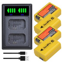 DuraPro 2160mAh NP-FW50 NPFW50 배터리 LED 소니 a6500 a6400 a6300 a6000 a5000 a3000 NEX-3 a7R a7S NEX-7 Z, [04] 4 Battery Set