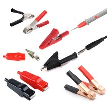 - 악어클립 악어집게 전기집게 절연부트 테스트기 리드선 케이블 연결, MK0014, 1조