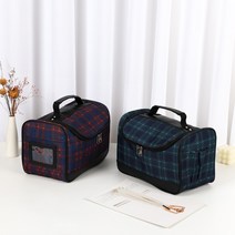 캐디근무가방 다용도파우치 여행용 화장품 골프용품 수납 파우치, 그린체크