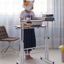서있는 책상 높이조절 스탠딩 테이블 데스크, 일반형 우드
