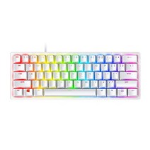 Razer Huntsman Mini 60 레이저 게임용 키보드, 클릭식 옵티컬 스위치, 머큐리 화이트
