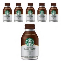 올따옴) 스타벅스 더블샷 에스프레소앤크림 커피 275ml 6개, 1개