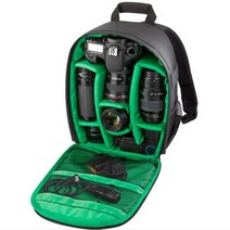 다기능 카메라 배낭 비디오 디지털 DSLR 가방 니콘캐논DSLR 용 방수 야외 카메라 사진 가방 케이스, 연한 초록색
