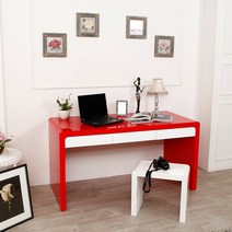 은목 50T하이그로시도장 삼서랍 1200 일자책상 테이블, 레드, 옐로우, 단품