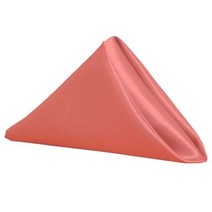 정사각형 새틴 테이블 냅킨 50cm x 50cm 부드러운 손수건 로맨틱 웨딩 연회 테이블 천 저녁 식사 장식 맞춤, Coral