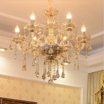 모던 샴페인 글라스 소재 모던 크리스탈 샹들리에 조명 장식 침실 천장 펜던트 거실 주방, 6 lights