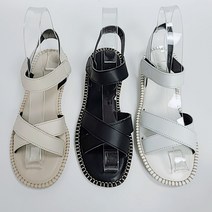 찍찍이 엑스 크로스 여성 심플 스트랩 샌들 2cm (3Color)