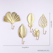 북유럽 스타일 벽걸이 후크 크리에이티브한 푸른 잎 모양 코트 랙 벽걸이 키 행거 펀치하지 않음 홈 벽걸이 장식, A11