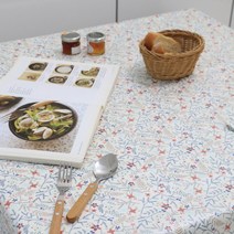슈가맘 친환경 TPU 면 방수식탁보 테이블보 소폭 2인~6인 길이추가 가능, 정사각 2인 105X105, 아뜰리에 아이보리
