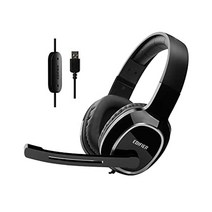 Edifier K815 스테레오 USB 헤드셋 마이크 포함 Hi Fi 인라인 컨트롤 컴퓨터 헤드폰 온이어 유선 노트북 PC 이어폰 교실 온라인 교육 작업 홈 오피스 콜 센터에서