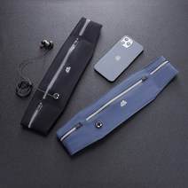 디엔아이 런닝 마라톤 경량 플립벨트 & 버클, 블루그레이_벨크로_M, 벨크로