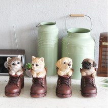 소품인형장식 워커속 고양이 선반 디자인소품 집장식, 강아지 리트리버