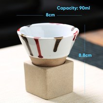 1pcs 90ml 크리 에이 티브 레트로 세라믹 커피 잔 거친 도자기 차 컵 일본 라떼 당겨 꽃 도자기 컵 도자기 커피 컵, 이자형