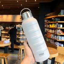 대용량보온병 산악용 캠핑용 3L 휴대용 스테인리스 스틸 단열 컵 대용량 물컵 스포츠 주전자 소년 소녀 1000ml, 15.750ml  white