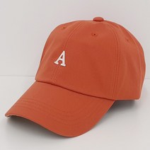 한스모자 A 로고 심플 야구모자 데일리 남녀공용 볼캡, 다크오렌지