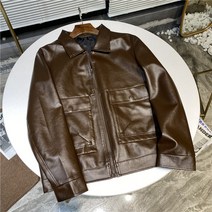 겨울자켓코디 가볍게 사치한 계열 선발함 프리미엄 PU 가죽 카라넥 옷 자켓코트 남자 가을 트렌드다 3141164625