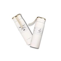 제네릭(Generic) 진공 단열 스테인리스 스틸 메탈 플라스크 보온병 물병 손잡이 포함 우아 디자인 체육관 여행 스포츠 선물을 재사용가능한 누출 방지 BPA 프리 450ml(16, White