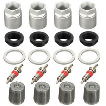 자동차 타이어 펑크 수리 키트TPMS 자동차 타이어 압력 센서 수리 도구 4 세트 알루미늄 와셔 밸브 캡, 한개옵션0