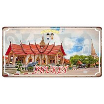 Yzfq 파타야 플라크 메탈 빈티지 푸켓 태국 여행 기념품 벽 바 클럽 홈 인테리어 30x15cm DC1464B, [08] DC1471