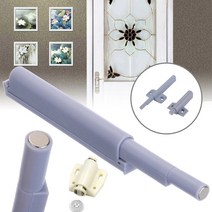 어솜 원터치 자석 도어캐치 일반형 날개형 피스포함, 도어캐치(일자형)_그레이