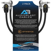 2개 유닛 - 12인치 - Audioblast HQ-1 - 매우 유연함 - 이중 차폐 (100%) - 계기 효과 페달 패치 케이블 w/1⁄4 인치 (6.35mm) 로우 프로파일