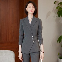 여자 세미 정장 세트 면접 하객룩 복장 오피스룩 투피스 A01