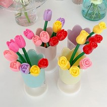 일호장신구 튤립잔볼펜꽂이+화사한볼펜5종세트 국내배송, 튤립잔볼펜꽂이(분홍색)+화사한꽃볼펜(튤립)5종세트