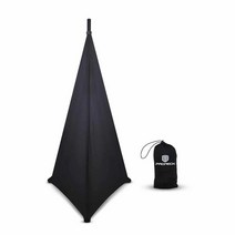 PRORECK 스피커 스탠드 커버 삼각대 스탠드 스커트 스림 360도 커버 블랙, ONE PACK-BLACK