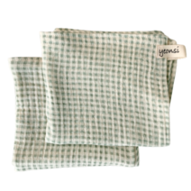 연시네 주방 순면 거즈 행주 키친크로스 2장 1세트, 도트민트(2장)