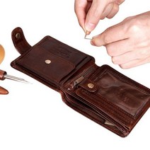 동전수납 포켓 중년지갑 가죽 남성용 숏