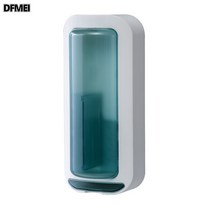 DFMEI 회전 가정용 수저통 펀칭프리 벽걸이 물빠짐 수저통 수납함, 비치는블루