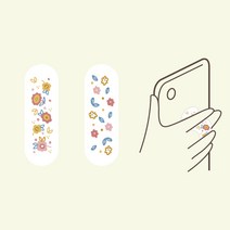 [모모밴드] 플라워 꽃 패턴 스마트톡 핸드폰거치대 팝톡 스탠드톡 스탠드팝 핑거그립, 빅 플라워